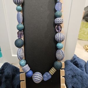 Handcrafted Blue Beaded Necklace